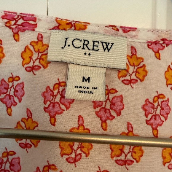J. Crew Pink and Orange Patterned Blouse Size Medium - Picture 5 of 7